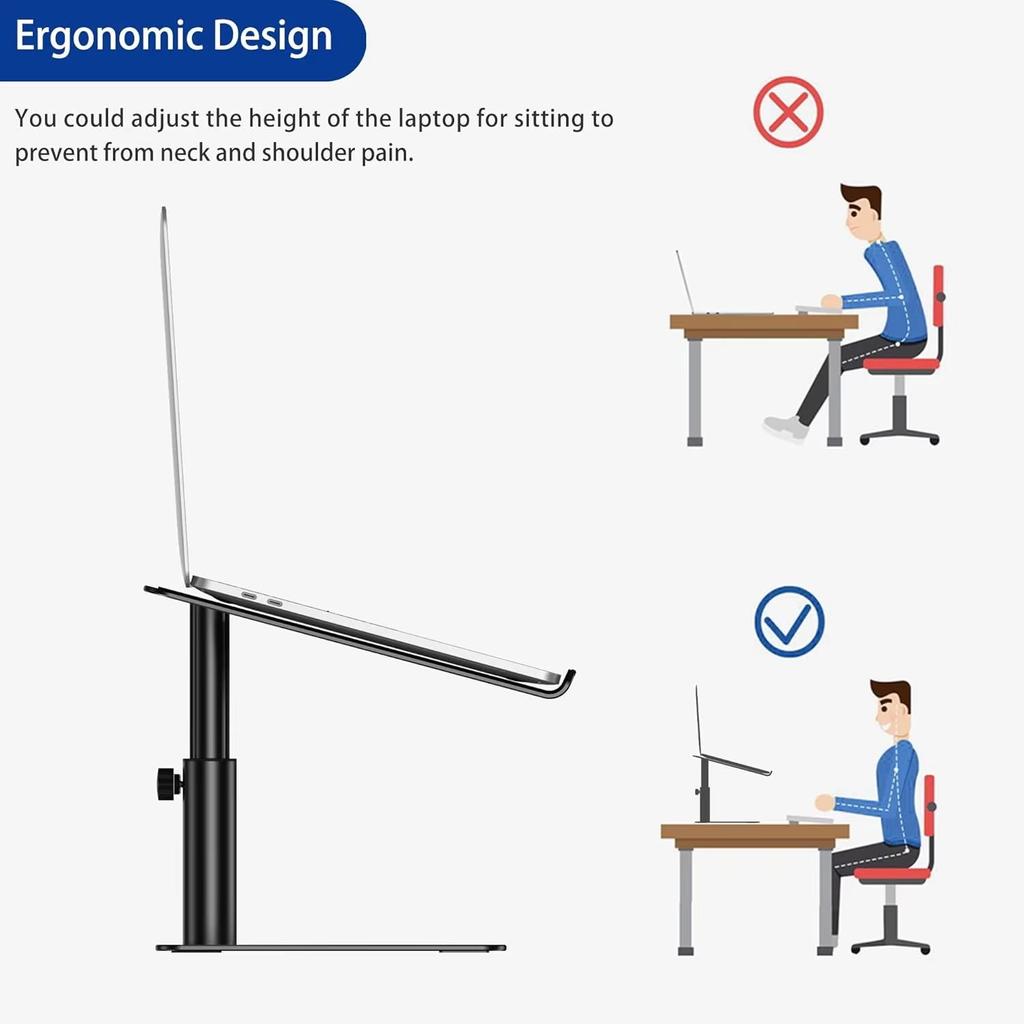 Aluminum Laptop Stand,Ergonomic Adjustable Notebook Stand,Riser Holder Computer Stand Compatible with Air, Pro, Dell, HP, Lenovo