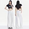 Белые джинсы широкого кроя для женщин на лето, тонкие, новый стиль, универсальные, модные, трендовые, свободные, стройнящие, прямые брюки