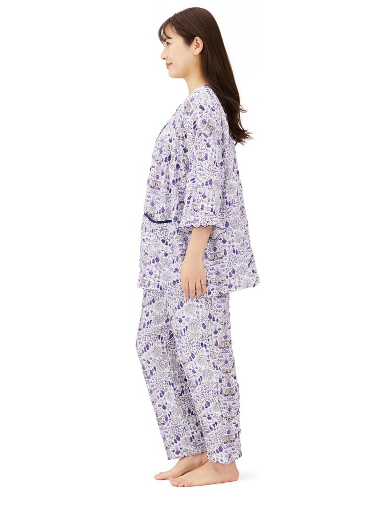 Пижамный комплект из двух сеток с присборкой Spring Garden Navy [Narue], комплект, женский,