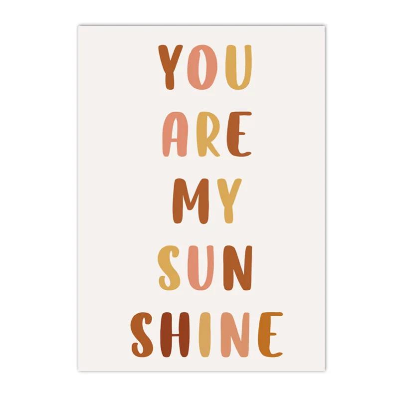 Бохо Радуга Облако Луна Солнце Сердце Постеры и Принты Скандинавское Искусство для Стен Детской Комнаты Картины Декор Дома Холст