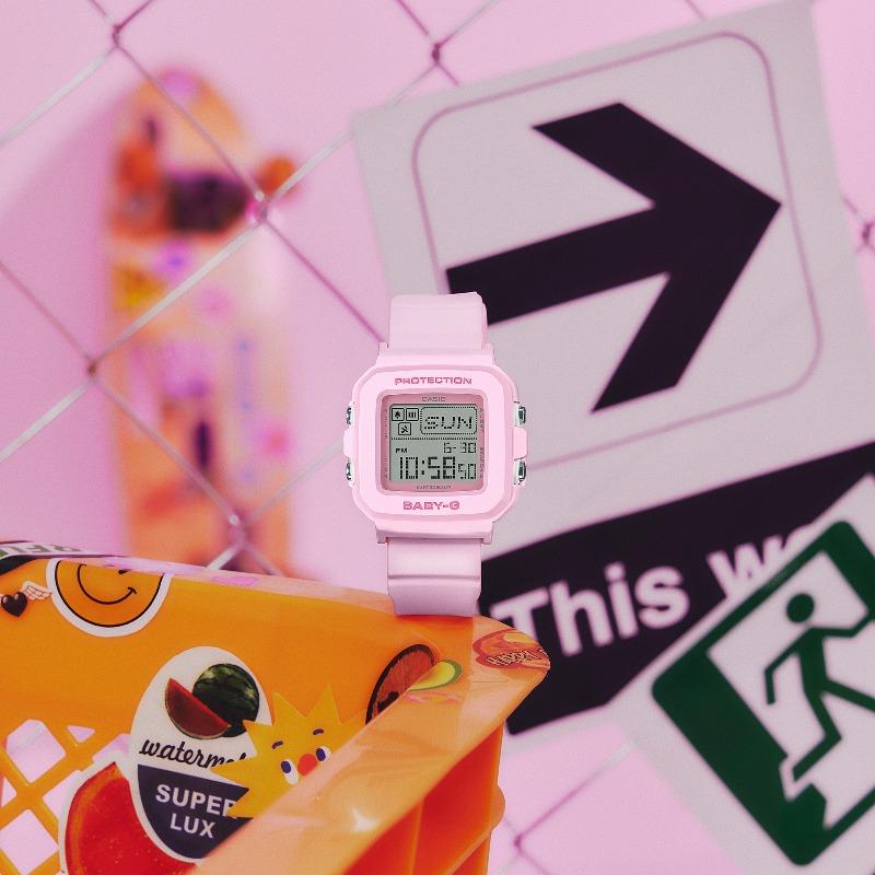Casio Женские часы Baby-G, смола, водонепроницаемость 100 м, ударопрочность, будильник, кварцевые, BGD-10-4
