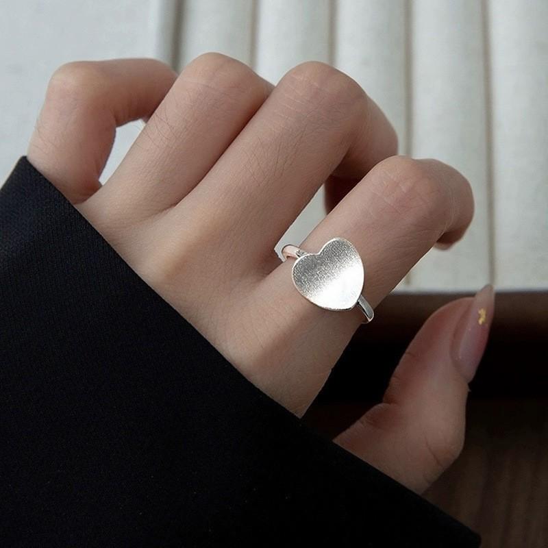 Korean Version Plain Ring Irregular 925 Sterling Silver Versatile Ring Women's Niche Ins Style Design Non-fading Combination Ring