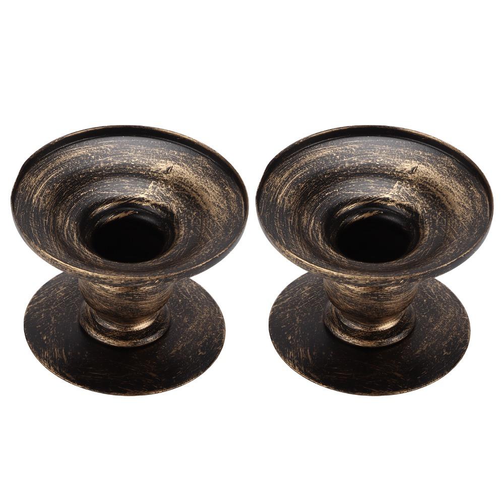 Black Iron Candlestick Stand Iron Candlestick Holders Metal Candle Pedestal Table Centerpiece