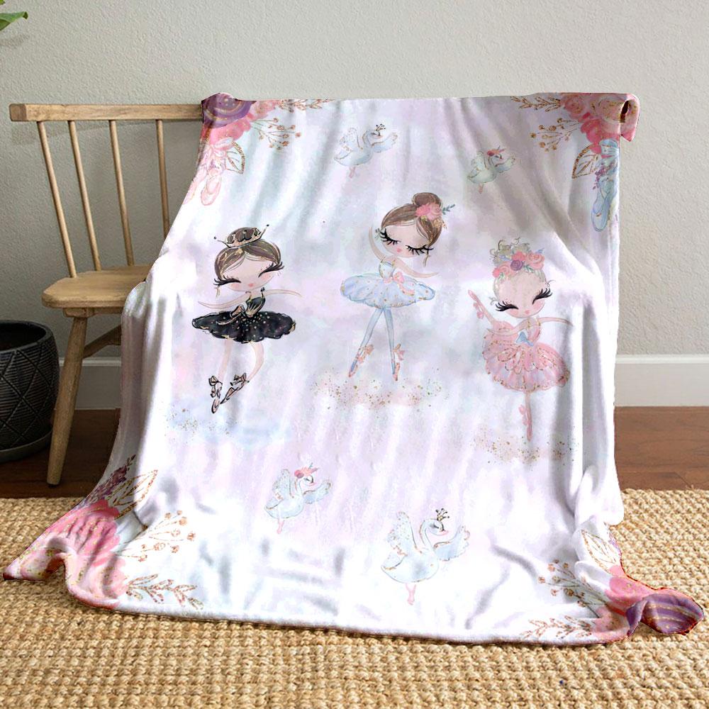 Ballet Girls Swan Pink Blanket bedroom Blanket for Livingroom Couch lunch break Soft throw for Friend's festival Gift