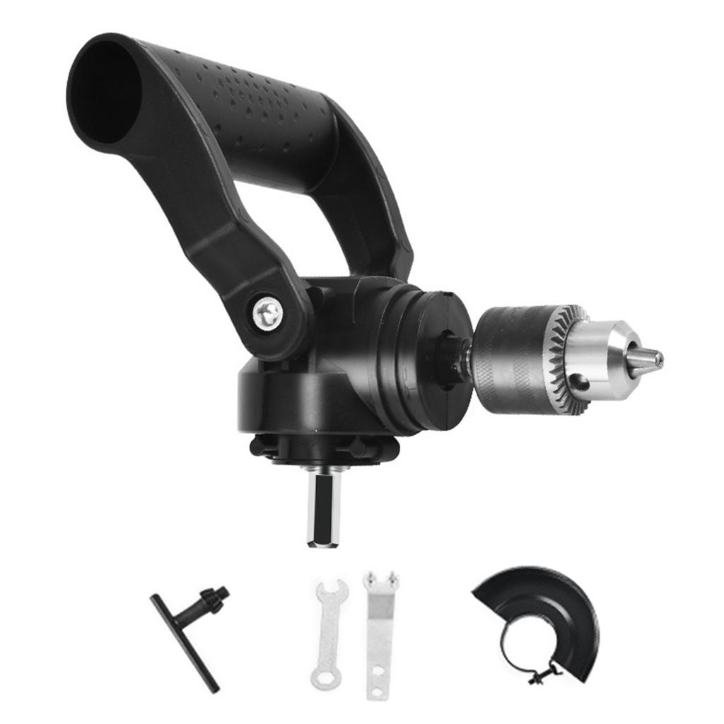 Right Angled Drill Chuck Adapter Antislip Multifunctional Drill Attachment Adapter Right Angled Drill Attachment Metal