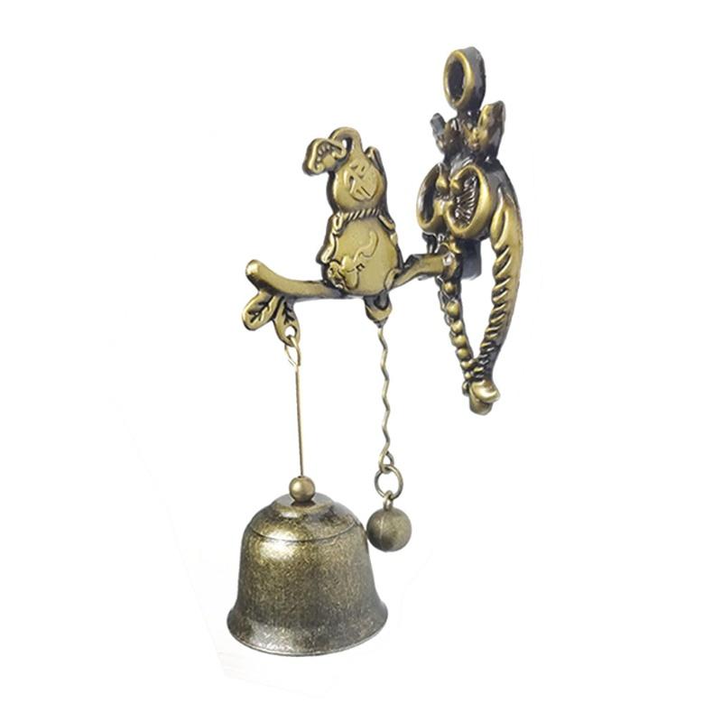 Винтажный металлический дверной колокольчик, дверной молоток на удачу, колокольчик, магнитный настенный подвесной орнамент для комнаты, садовый магазин, передний вход, подарок