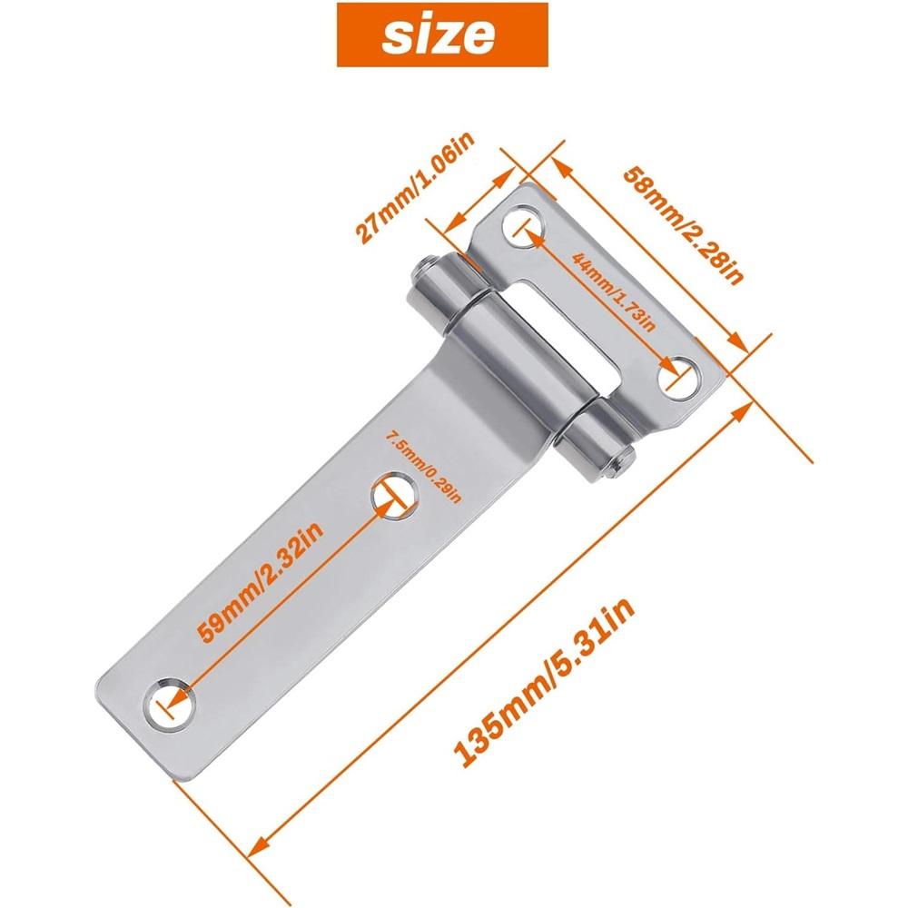 2-Piece Solid Forged 304 Stainless Steel T-Hitch – 135x58mm T-Container Hitch For Trucks, Vans, RVs, Trailers – Highly Polished, Corrosion-Resistant