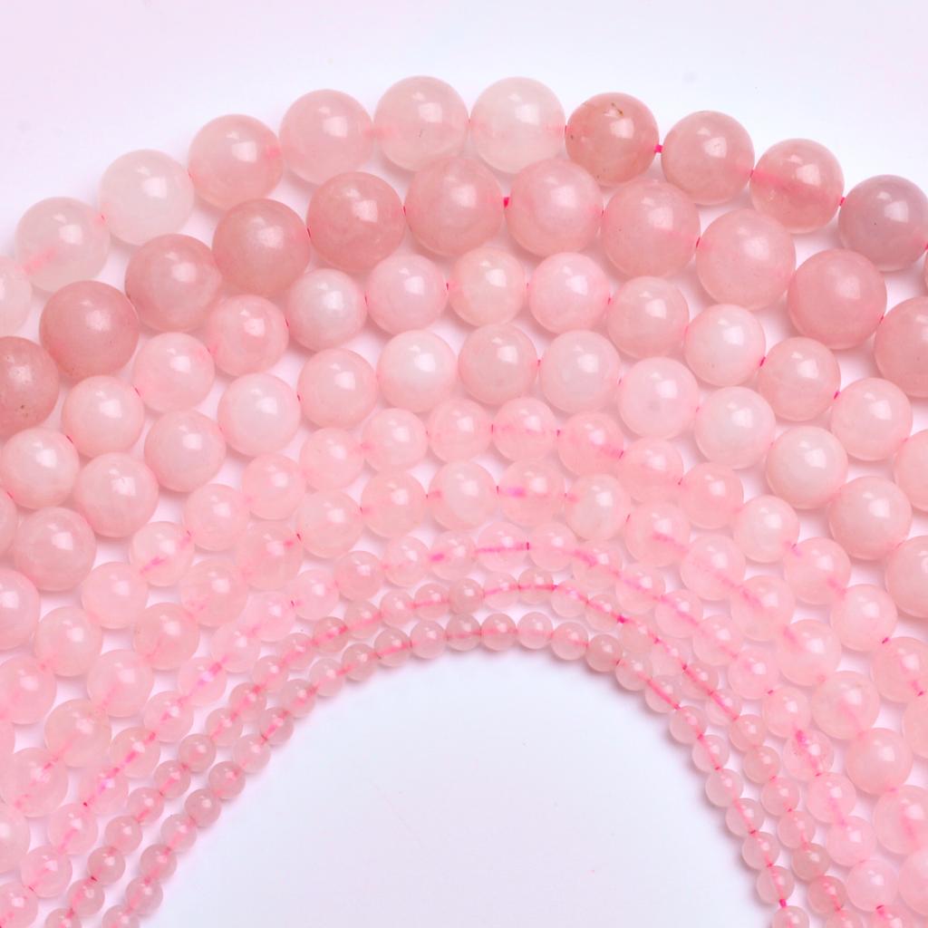 15-40 шт. 4/6/8/10/12 мм порошкообразные хрустальные бусины круглые розовые натуральные камни свободные бусины DIY ожерелье брелок ювелирные изделия ручной работы материал оптом