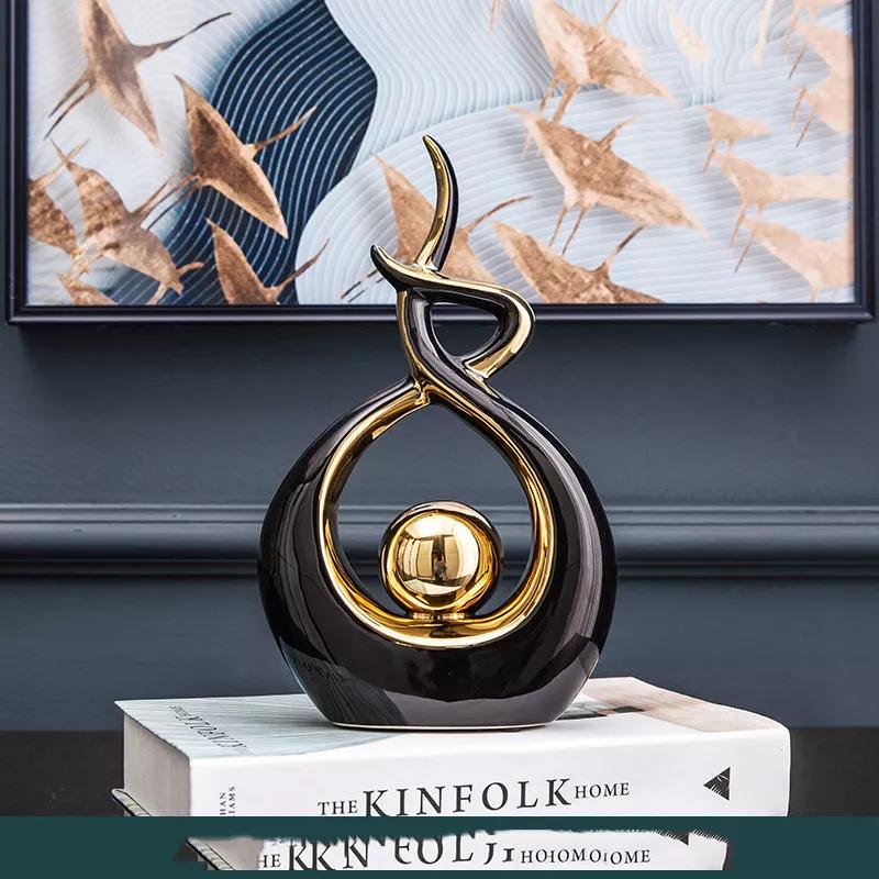 Современная роскошная гостиная, аксессуары для украшения дома, абстрактные керамические статуэтки, украшение для офиса, стол, сувенир, поделки, подарок