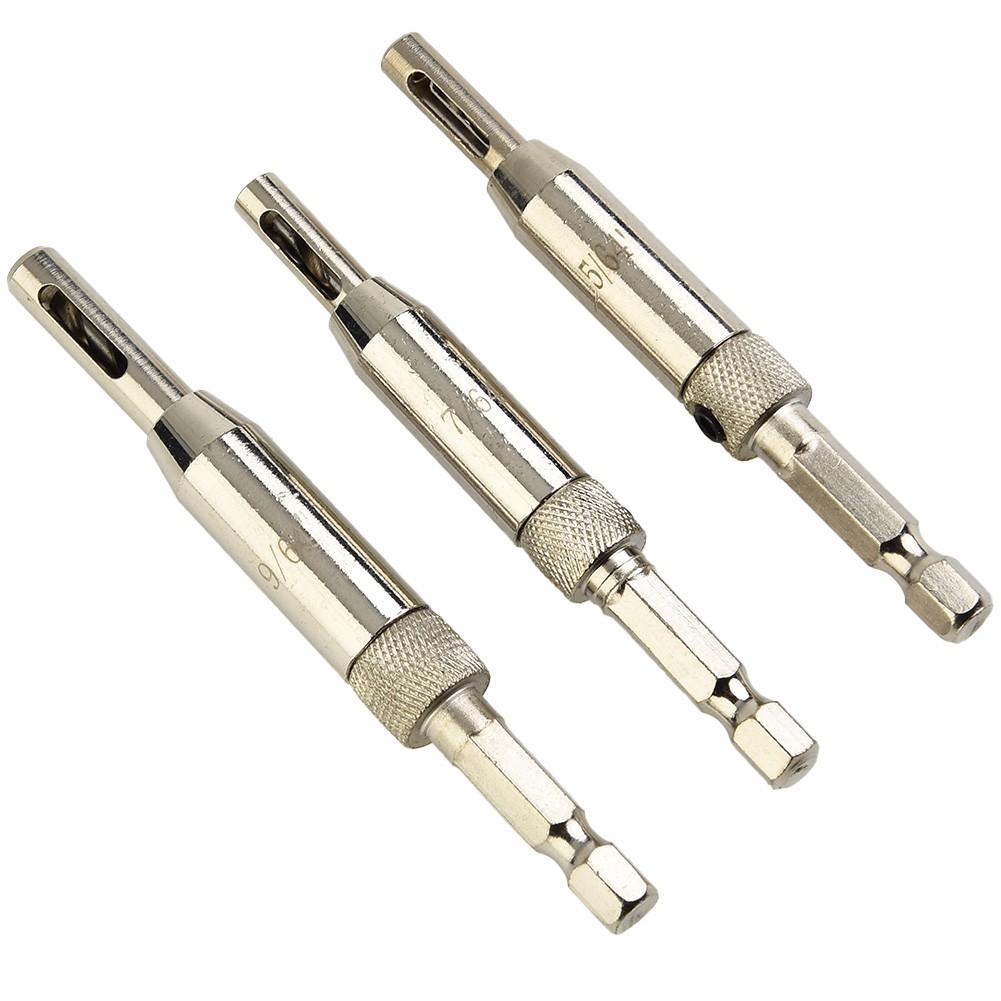 Набор из 3 сверл для дверных петель, деревообрабатывающий инструмент для открывания отверстий под дверные петли, сверло с шестигранным хвостовиком 1/4