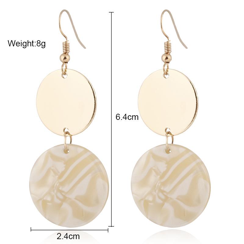 Горячо продаваемые серьги с леопардовым принтом в Европе и Америке, металлические двухдисковые акриловые серьги