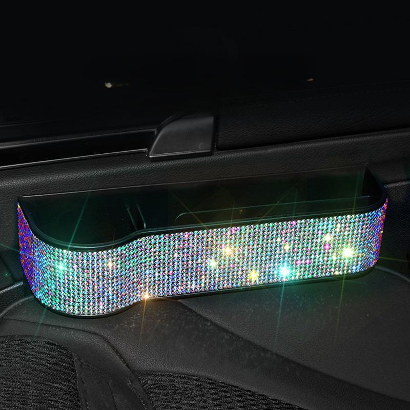 Роскошный бриллиантовый автомобильный ящик для хранения в щели Зарядное устройство Карман-щель для сиденья Органайзер для сиденья Держатель для карт, телефона, бутылок, стаканов Автомобильные аксессуары