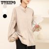 Осенняя женская рубашка с пышными рукавами, свободная, однотонная, универсальная и модная, топ-рубашка
