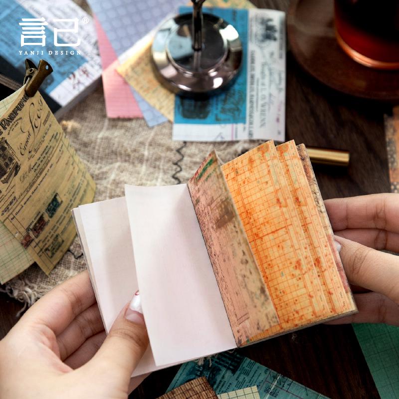 Ретро-альбом стикеров Yan Ji - Серия «Старые банкноты»: 48 Листов для Коллажа и Ведения Дневника, 4 Стиля в Ассортименте