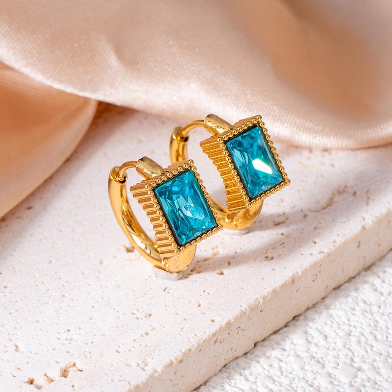 Высококачественные серьги-звезды из нержавеющей стали с винтажными изумрудами и цирконами