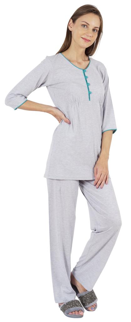 Inkmeso Solid Nightwear Set W  Pyjama For Women Cotton Nightwear 2 Pcs