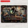 2d Flat 30*20cm Vintage Gramophone Wooden Wall Sign, Retro Wooden Decor for Home, Living Room, Bar, Cafe & Garage, Decorative Wall Poster