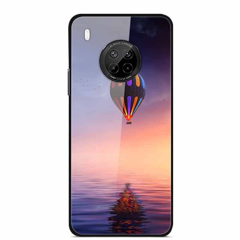 For Huawei Y9A Cases Y8P Y7P Y5P P40 Lite Tempered Glass Hard Back Covers For Huawei P Smart 2021 2020 Cases Bumper Painted Capa
