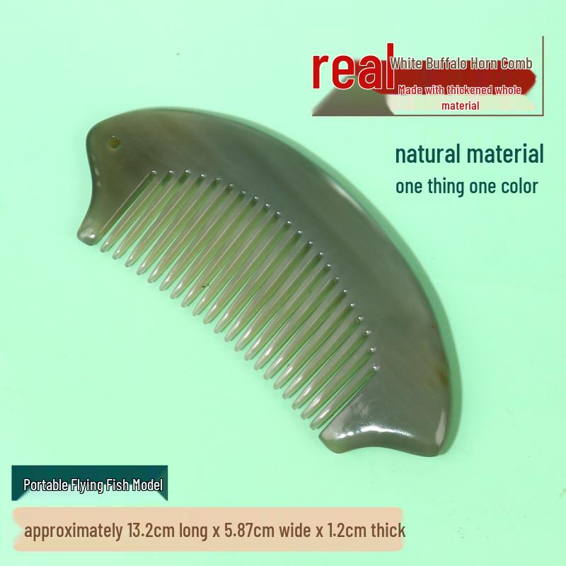 Утолщенная Премиальная Резная Белая Буйволиная Роговая Расческа - Доступны Различные Стилі