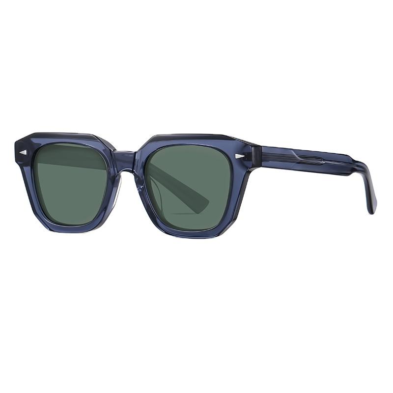 HBK Hand-Crafted Acetate Frame Luxury Square Vintage Retro Sunglasses Men Women Stylish UV400 Protection Multi-Style Polarized
