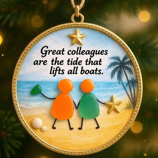 Sea Glass Art Friendship Ornament Handmade Sea Glass Christmas Tree Ornament TRUE Friends Are