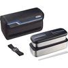 Thermos Bento Box Stainless Fresh Lunch 1100ml Line Black DSD-1104W L-BK