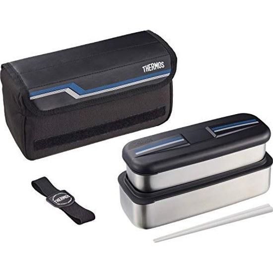 Thermos Bento Box Stainless Fresh Lunch 1100ml Line Black DSD-1104W L-BK