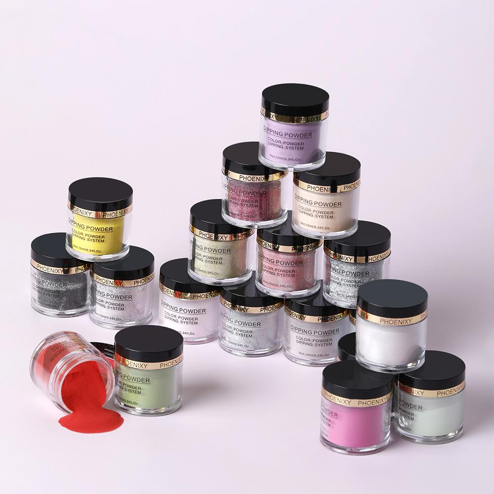 PHOENIXY, 10 г, набор пудры для ногтей, натуральная сухая голографическая система для погружения ногтей, сила