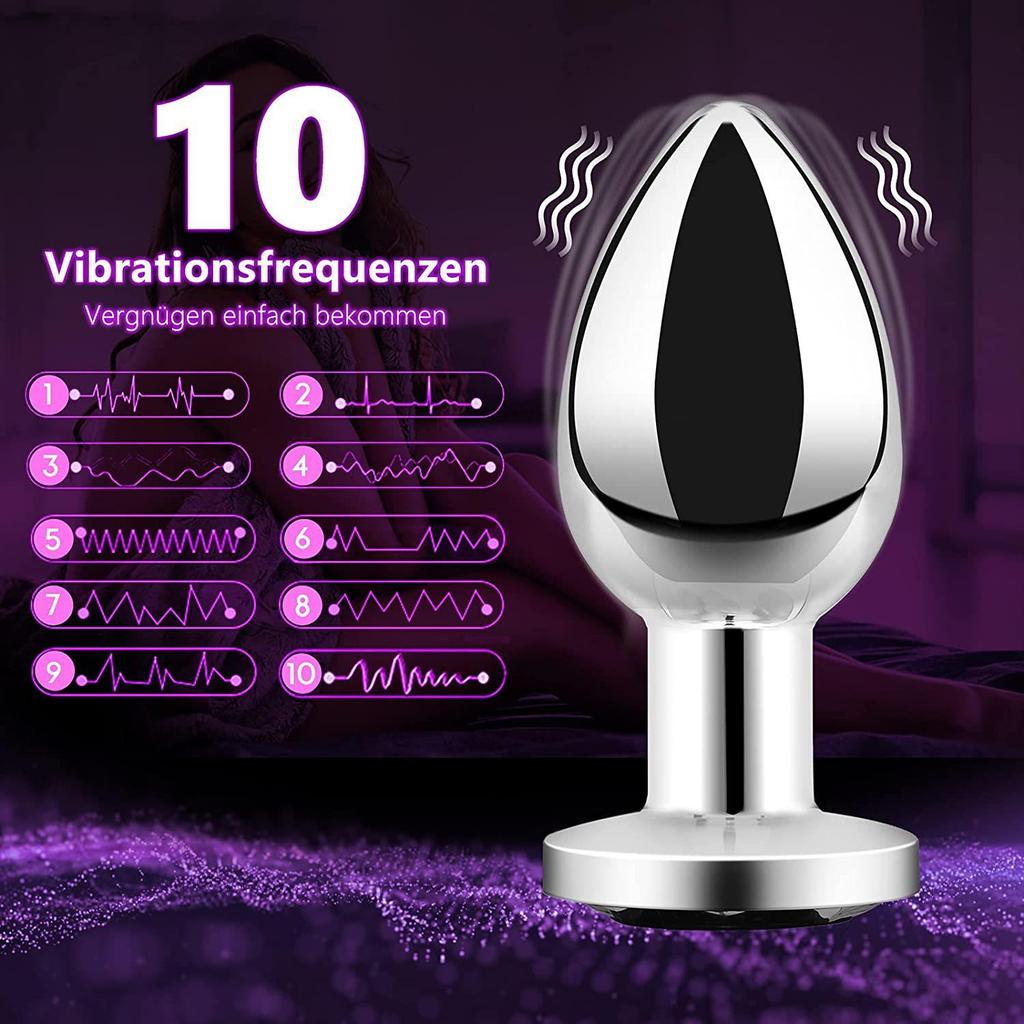 Girlfriend Metal Remote Control Anal Plug Magnetic Rechargeable Powerful Vibrator Backroom Massager Unisex Adult Toys
