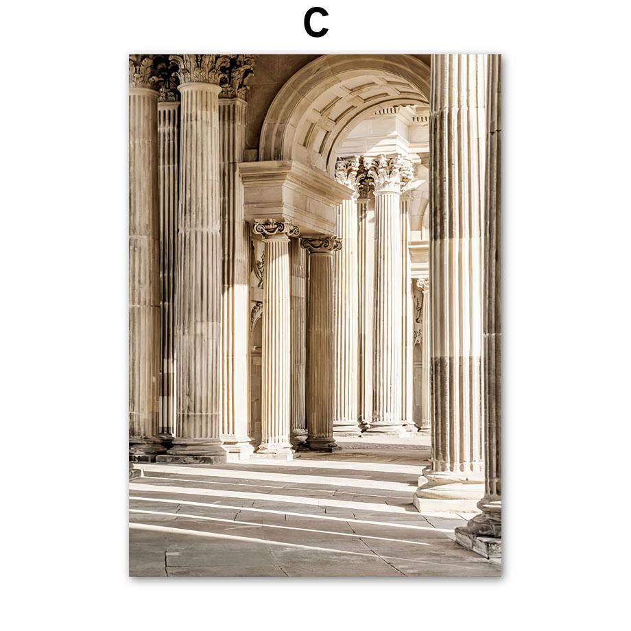 Античная архитектура Горный променад Плакаты и принты Картина на холсте Скандинавское настенное искусство Картины для гостиной Домашний декор