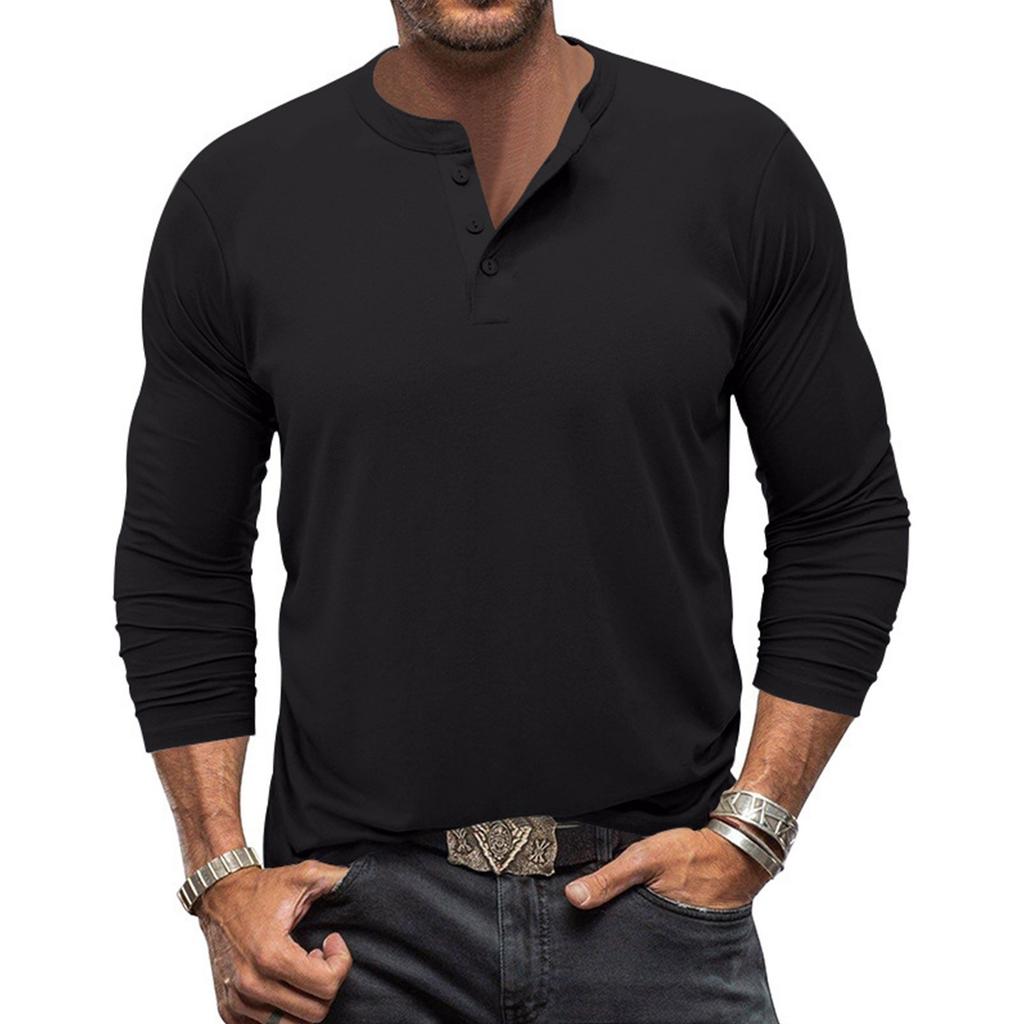 Men's Long Sleeved T-shirt Round Neck Shirt Men's Casual T-shirt