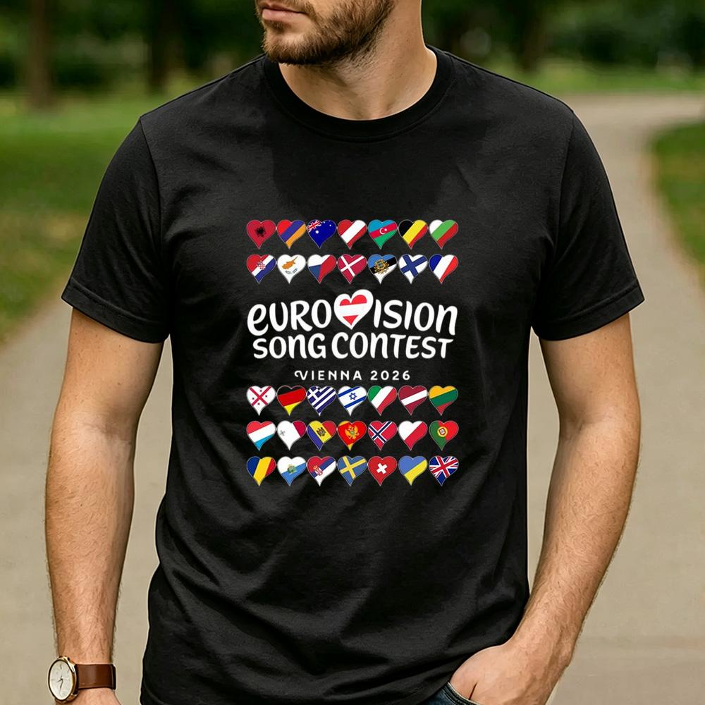 United By Music Esc26 Vienna 2026 Eurovision Fan Classic T Shirt Unisex Game Day Watch Party Casual Top For Music Lovers