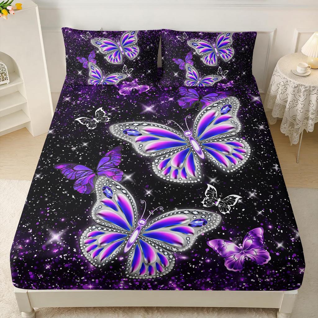 Красивый матрас с узором бабочек, трехпредметный комплект постельного белья с цифровой печатью, для взрослых и детей