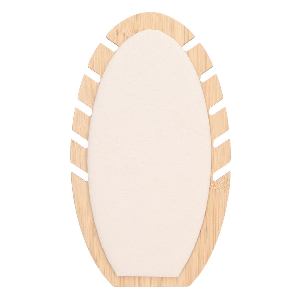 Necklace Display Stand Leaf Shaped Soft Lint Scratch Proof Wooden Chain Jewelry Holder Beige