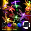 Colorful 20 LED Waterproof Fairy Light Solar Lamp Garlands Light Dragonfly String Lights