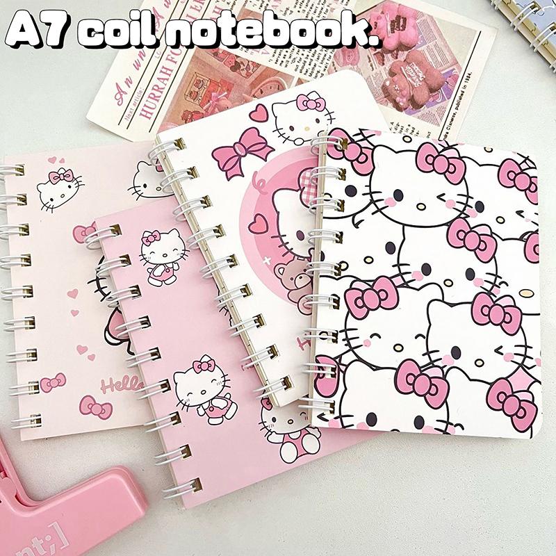 Милый Hello Kitty Мини Портативный Блокнот на Спирали A7 Записная книжка Дневник Студенческая Канцелярия Школьные Принадлежности Возвращение в Школу Подарок для Детей