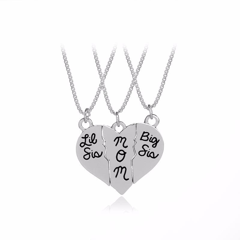 Подвеска в виде сердца для маленькой сестры, мамы, большой сестры, сердца для мамы и дочки, специальный подарок для семьи на день рождения