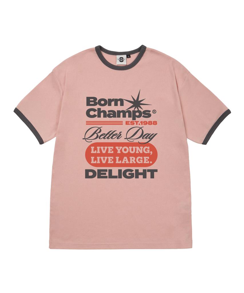 BORN CHAMPS [5 Цветов] Lyll Delight Женская флисовая футболка с коротким рукавом и контрастной отделкой B25St53