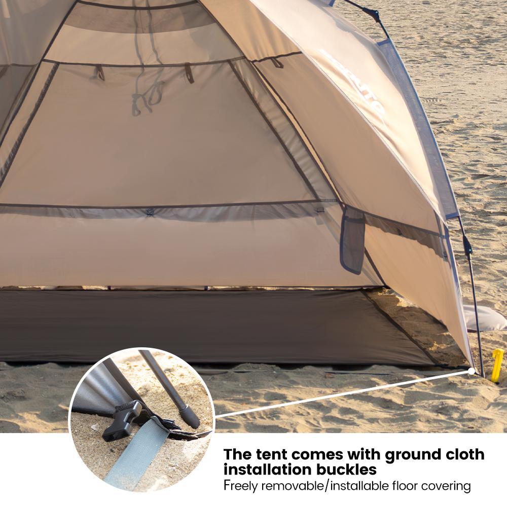 Sonuto Outdoor 3-4P One-Touch Camping Tent Quick-Automatic Opening Beach Fishing Tent Family Travel Picnic Park Anti-UV Shadow