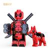 Красный цвет Дэдпул с собакой Совместимые минифигурки Фигурки DC Строительные блоки Супергерои Кирпичики Модели Подарки