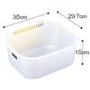 Inomata Chemical Feeling Square Washtub, 35cm Wide, Pearl White