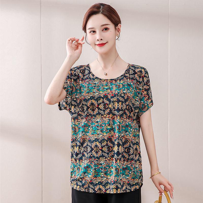 Женская модная повседневная футболка с короткими рукавами и сотнями принтов, свободные дышащие топы