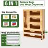 1pc 6 Types of Grids Plastic Organizer Kitchen Storage Box,Ziplock Bag Organizer&Foil&Plastic Wrap Dispenser With Cutter Bamboo.
