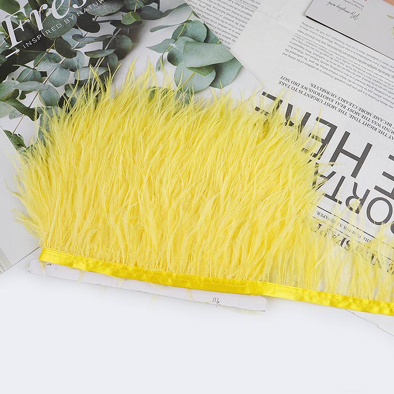 8-10Cm Ostrich Feather Wedding Dress Diy Performance Clothing Accessories Feather Tassel Including Webbing