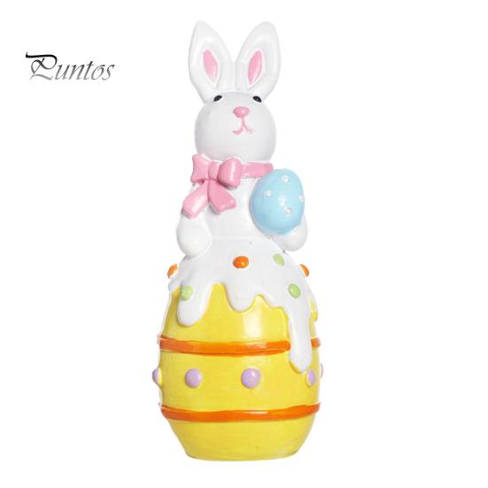 Статуэтка пасхального кролика, резиновые фигурки кроликов с цветком/яйцом/морковкой, настольные украшения для домашнего офиса, фермерского дома, весенний декор