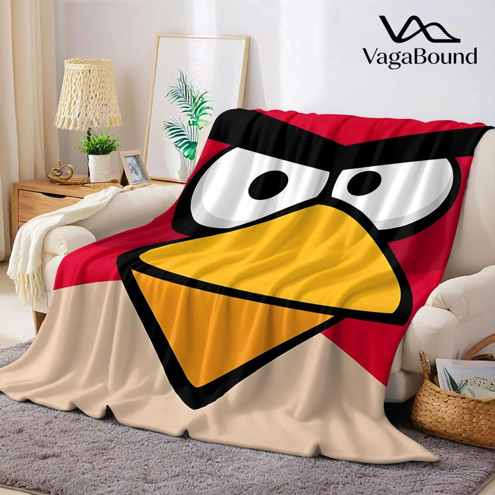 AAngrys BBirds Flannel Blanket Warm Soft Halloween Christmas Couch Warm Cozy Decorative Decor Gift for All Season