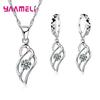 Women Bridal Jewelry Sets 5A Cubic Zircon Crystal Stone Pendant Necklace Earrings for Wedding