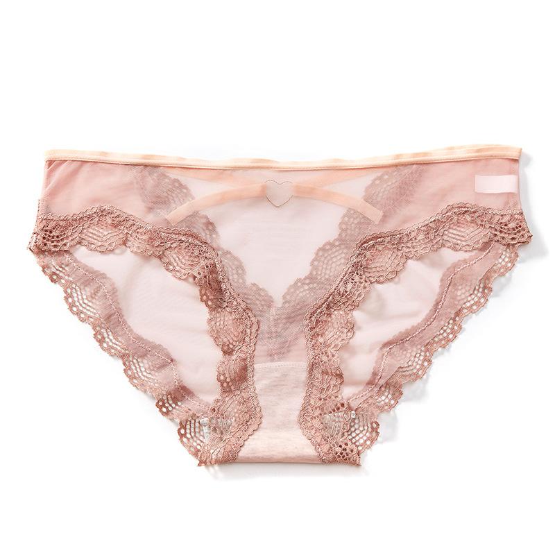 Летние женские трусики с полым кружевом, треугольные, с принтом, из ледяного шелка, с низкой посадкой, с бантиком