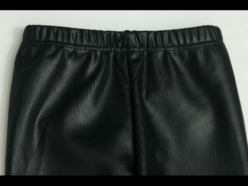 Новые леггинсы из искусственной кожи для девочек на осень/зиму с бархатной подкладкой