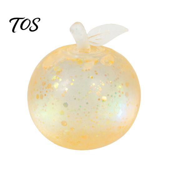 Cute Desktop Decoration Ornaments Maltose Glitter Apple Squeeze Stress Ball, Soft TPR Slow Rising Fidget Sensory Toys for Anxiety Toy Relief,